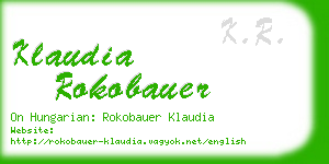 klaudia rokobauer business card